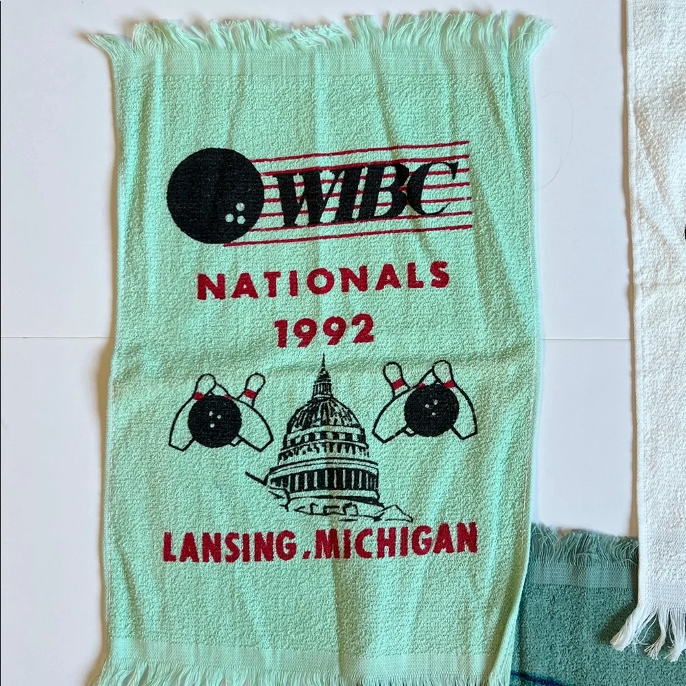 Vintage Bowling Towels Set Lansing, Cedar rapids, & Buffalo NY